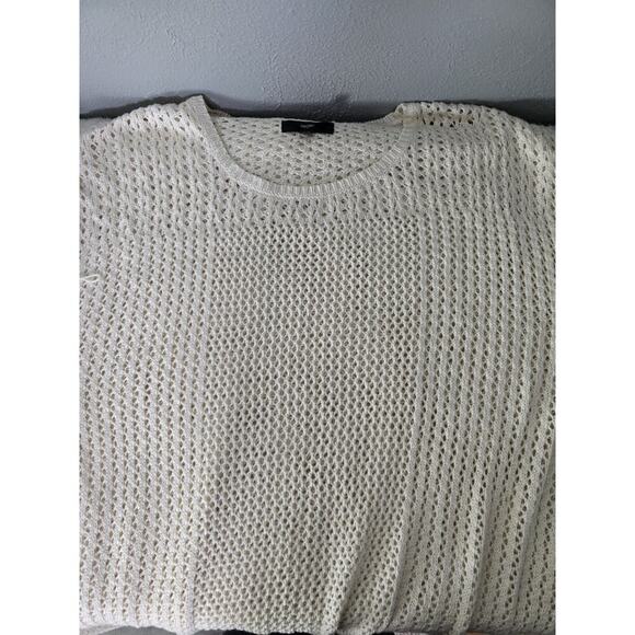 Mossimo Cream‎ Sleeveless Open Knit Fringe Poncho XXL Beach Festival Pool Travel - Picture 3 of 8